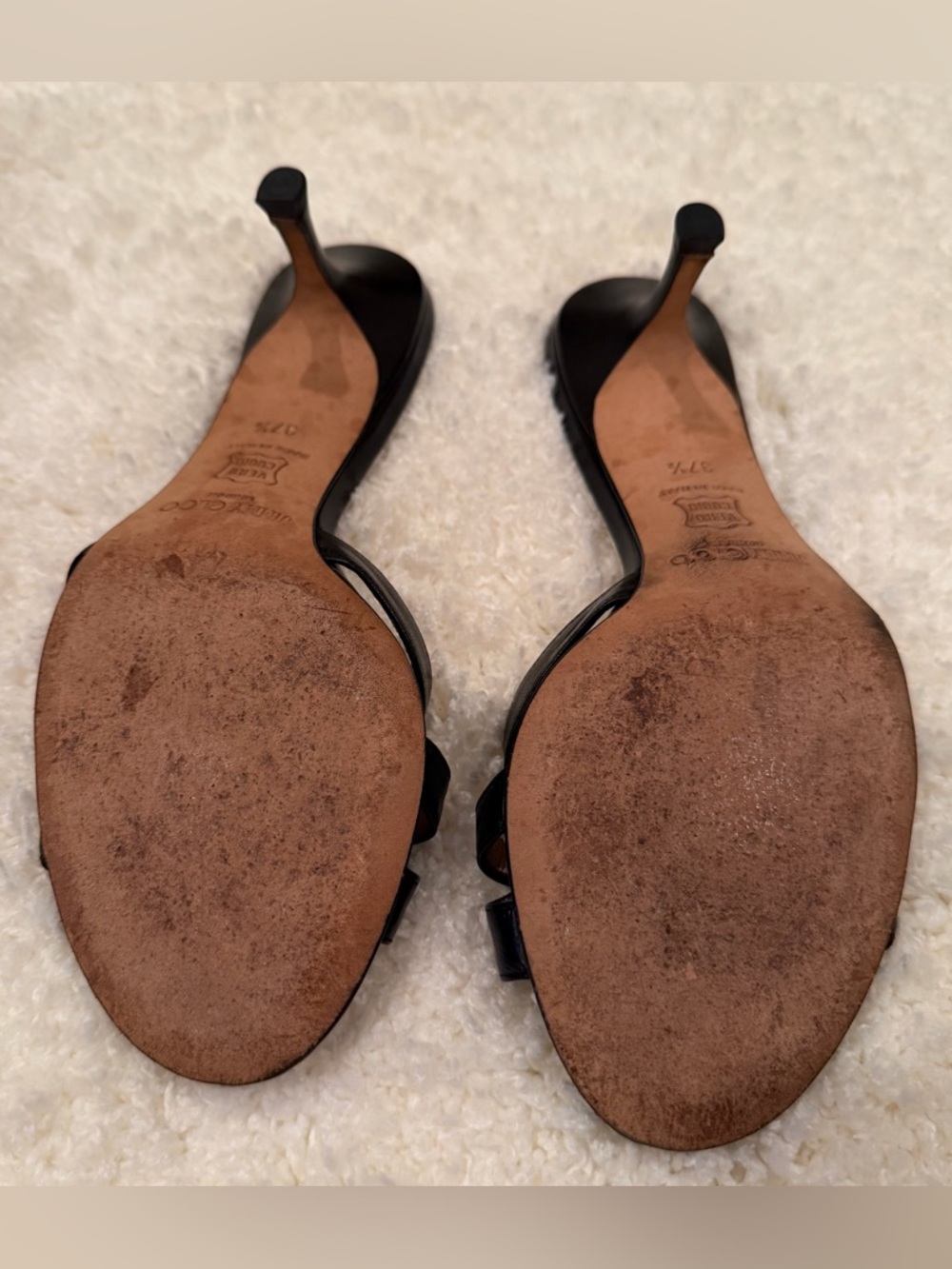Vintage Jimmy Choo Black Patent Leather Kitten-Heel Mules - Picture 8 of 11